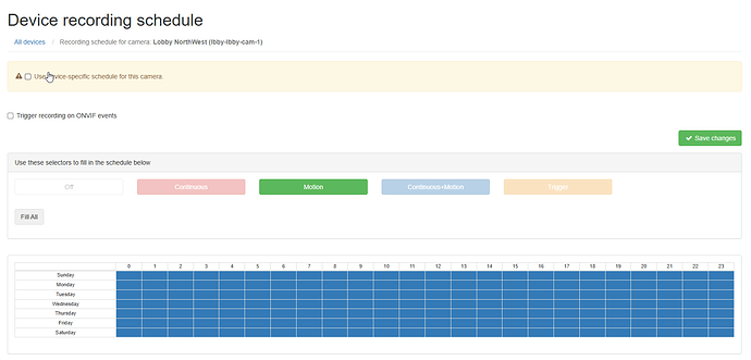 lobby nw device schedule